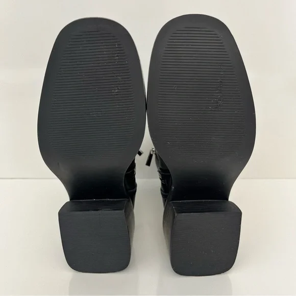 STEVE MADDEN Ruthy Block Heel Leather Boots in Black NEW - Picture 13 of 13